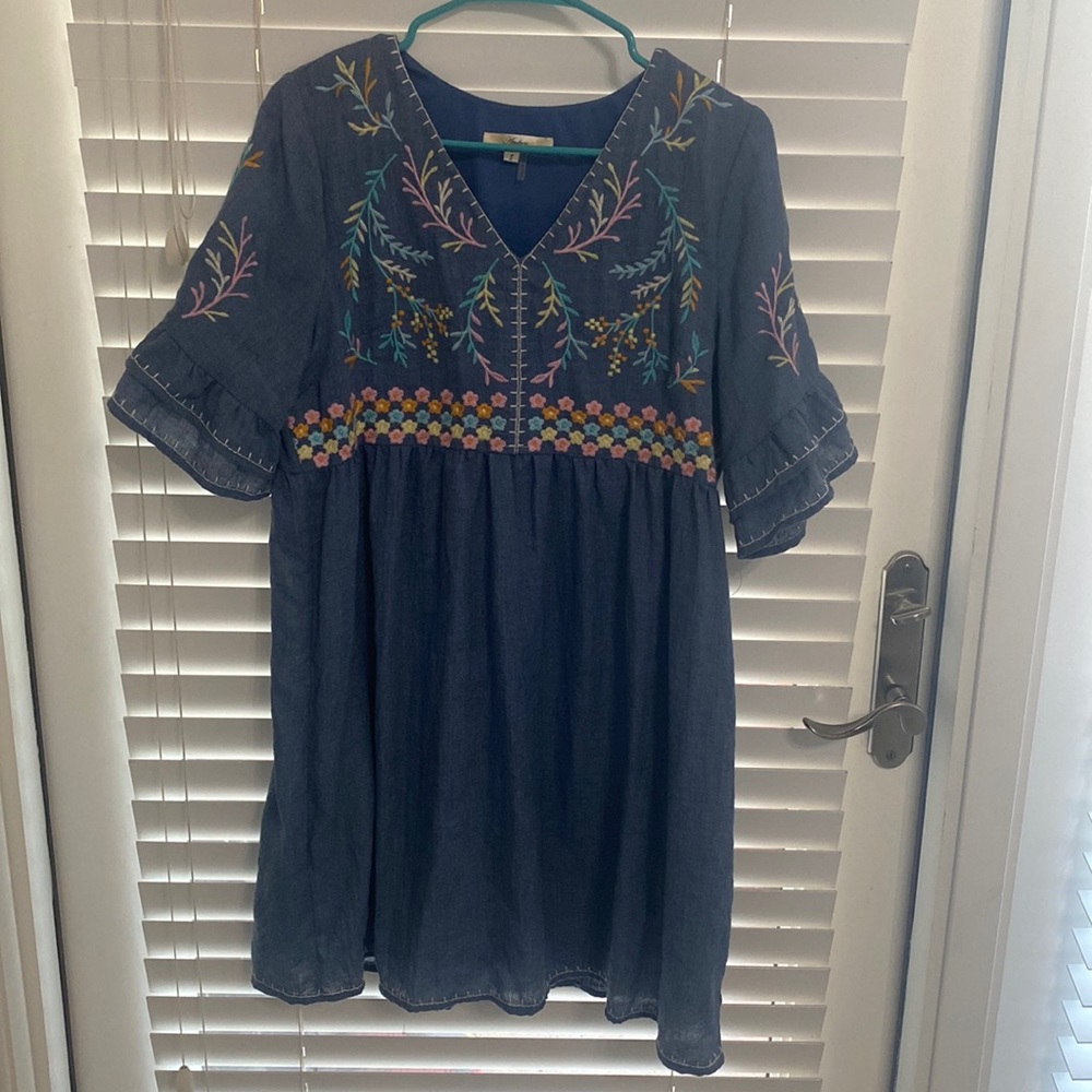 Floral embroidered spring/summer dress